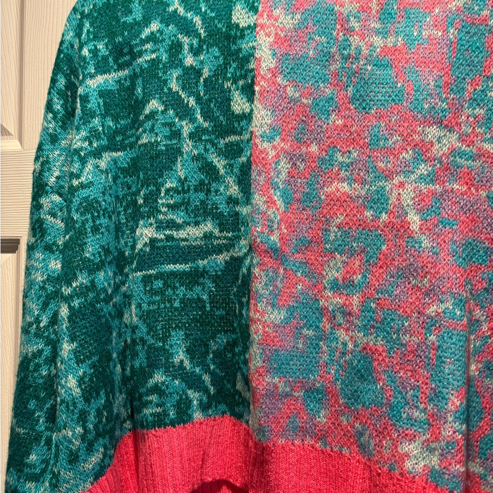 Ragged Priest Pink and Green Women's Cardigan Sweater - Picture 4 of 5